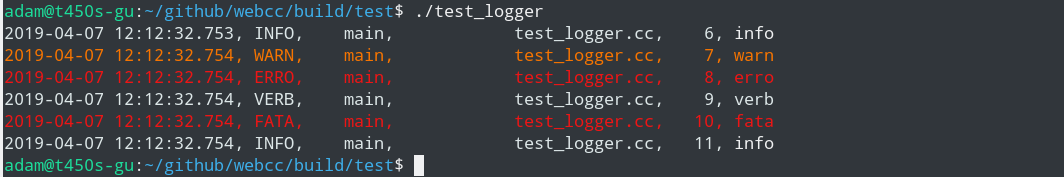 Logger colors